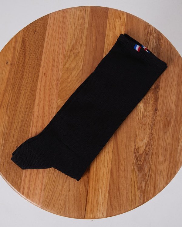 Chaussettes unies côtelées en fil d'Ecosse beige