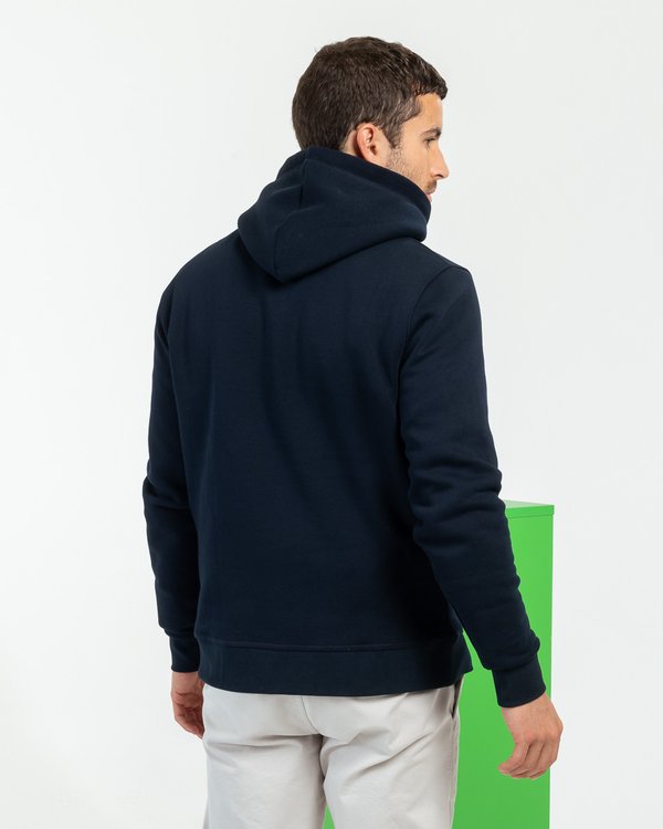 Sweat à capuche unisexe blason Le soleil se lève à l'Est bleu