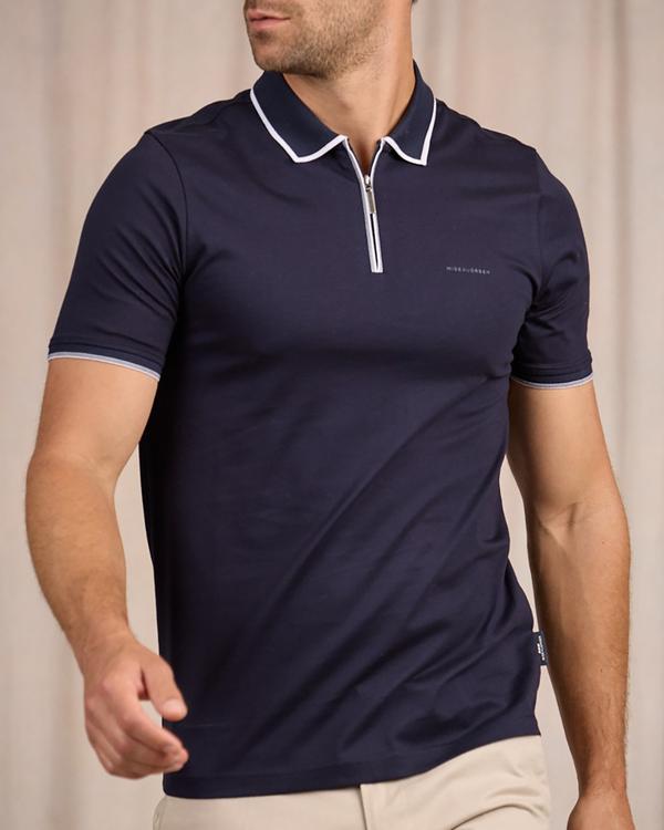 Polo ville zippé bleu