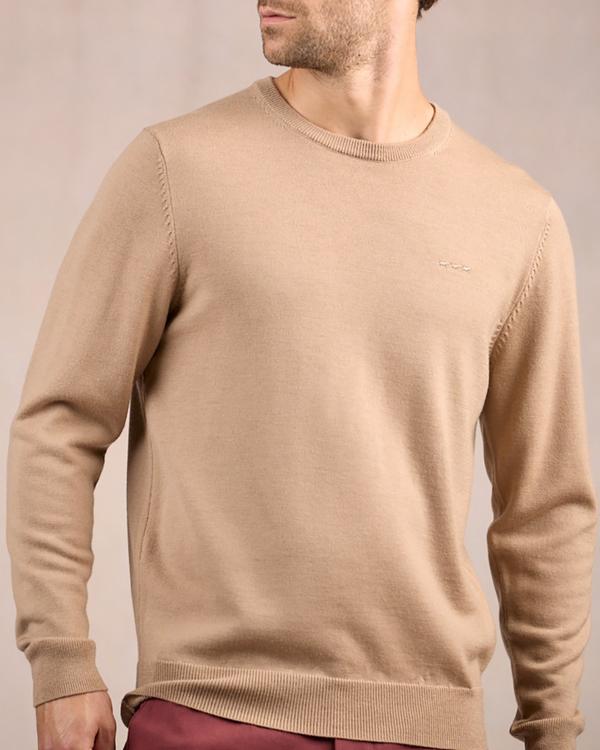 Pull col rond beige Pull col rond beige