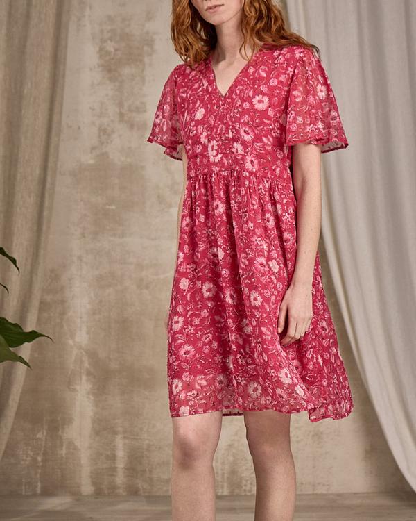 Robe midi fleurie rose