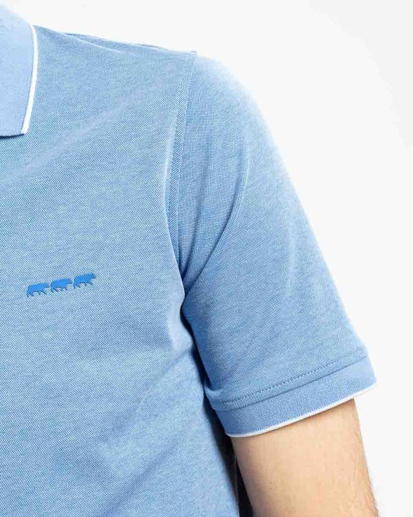 Polo uni manches courtes regular fit bleu Polo uni manches courtes regular fit bleu
