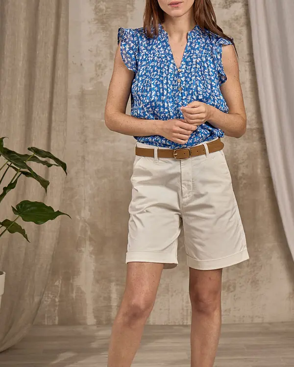 Top chaîne et trame bleu