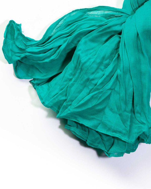 Chèche uni effet froissé en coton vert