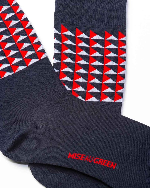 Chaussettes motifs géométriques bleu Chaussettes motifs géométriques bleu