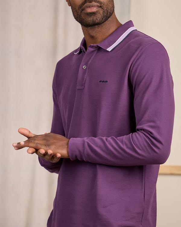 Polo détail col violet