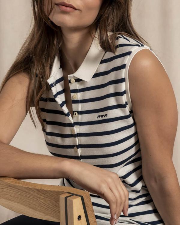 Polo sans manches marinière Polo sans manches marinière