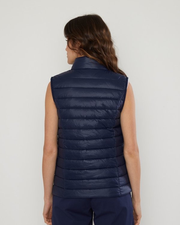 Doudoune sans manches Tina unie en polyester recyclé bleu Doudoune sans manches Tina unie en polyester recyclé bleu
