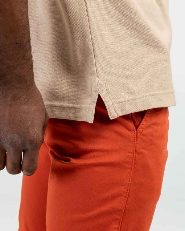 Polo piqué Douglas coupe droite manches courtes uni beige Polo piqué Douglas coupe droite manches courtes uni beige