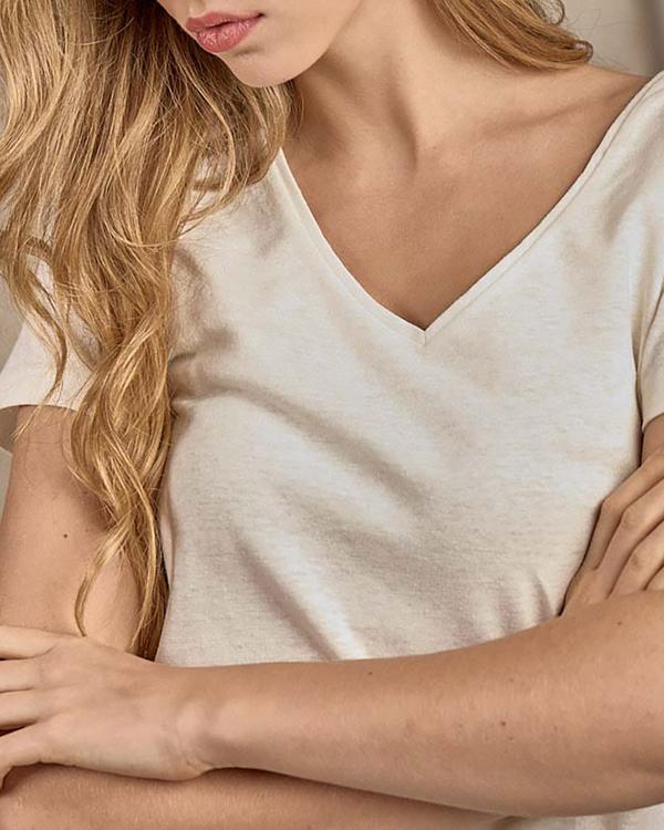 T-shirt col V blanc