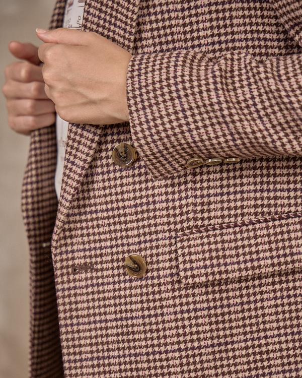 Blazer pied-de-poule Edwina beige Blazer pied-de-poule Edwina beige
