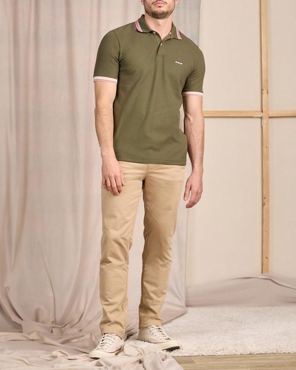 Polo à contraste vert