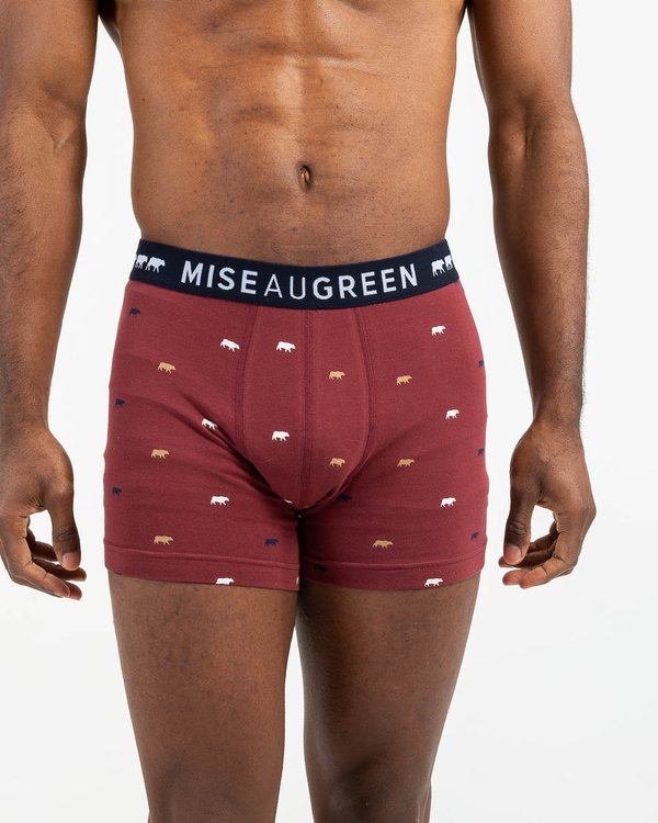 Boxer imprimé petites vaches colorées rouge Boxer imprimé petites vaches colorées rouge