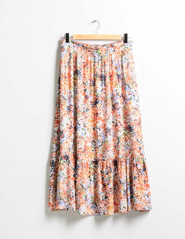 Jupe longue imprimée motif champêtre Jupe longue imprimée motif champêtre