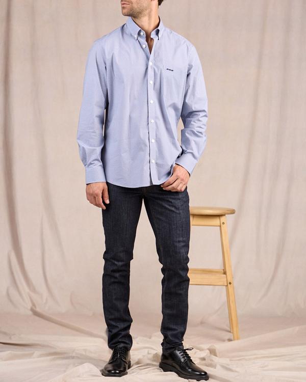 Chemise à motifs graphiques bleu