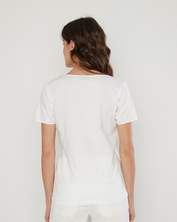 T-shirt manches courtes en coton broderie Love blanc