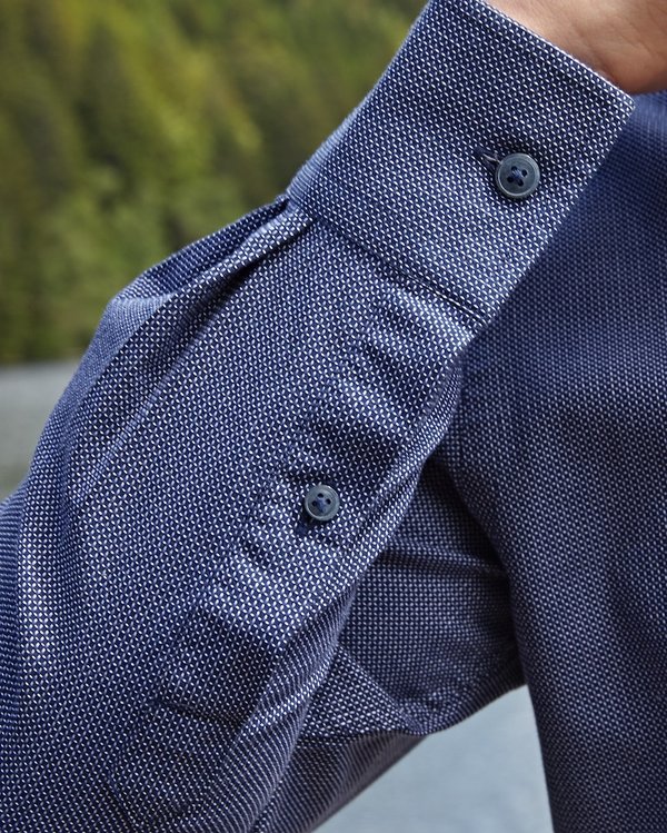 Chemise faux uni manches longues coupe modern fit bleu Chemise faux uni manches longues coupe modern fit bleu