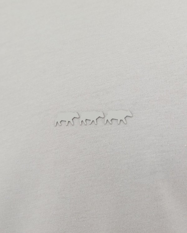 T-shirt cintré uni manches courtes col rond coton gris