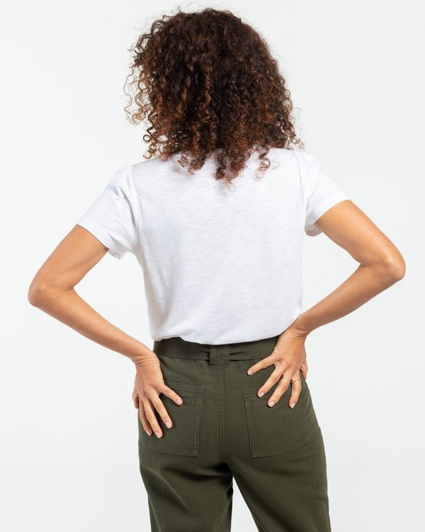 T-shirt sérigraphie tropicale en coton blanc