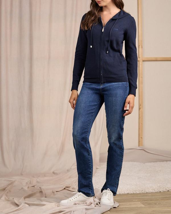 Cardigan zippé bleu