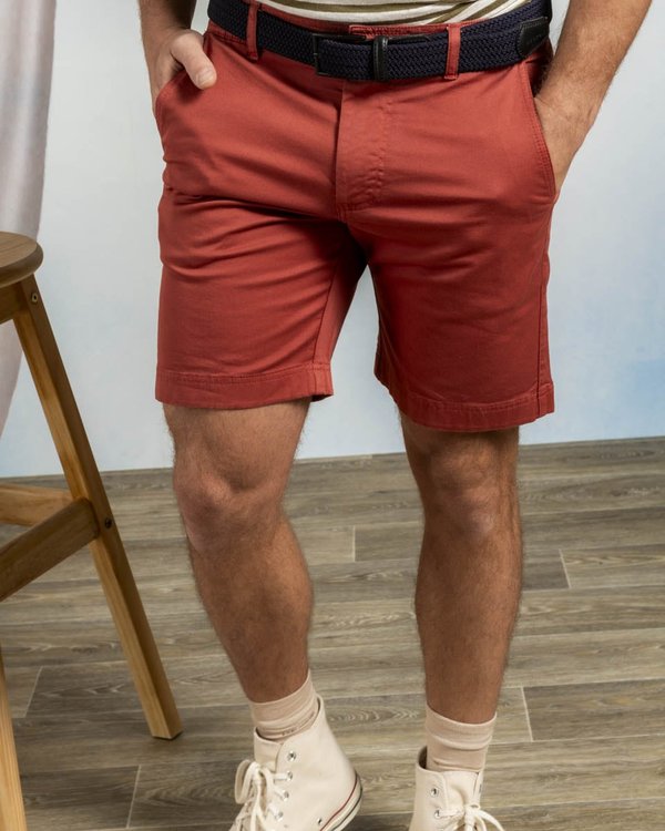 Bermuda chino uni taille élastique en coton Bermuda chino uni taille élastique en coton