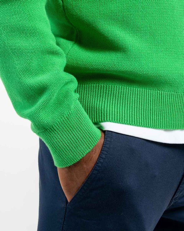 Pull col camionneur coton issu de l'agriculture biologique vert Pull col camionneur coton issu de l'agriculture biologique vert