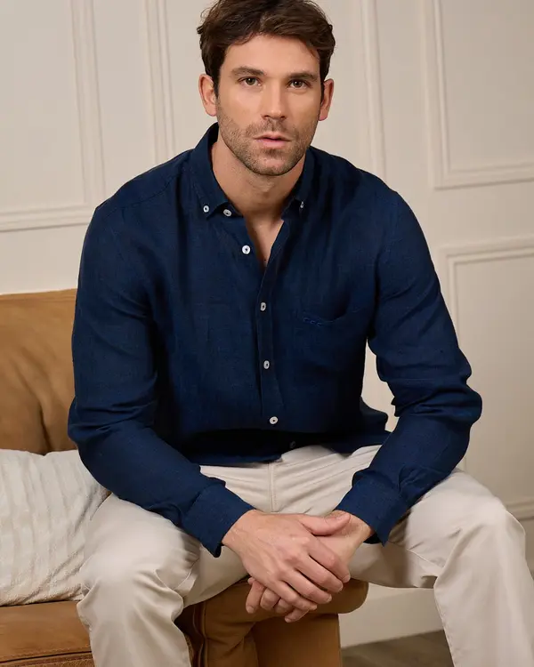 Chemise lin Gibson bleu