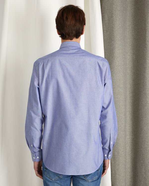 Chemise regular fit classique unie manches longues bleu Chemise regular fit classique unie manches longues bleu