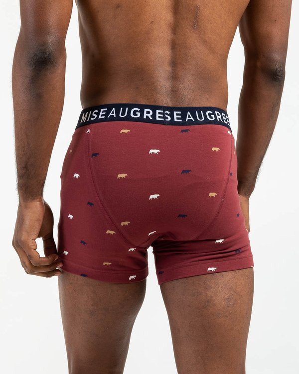 Boxer imprimé petites vaches colorées rouge Boxer imprimé petites vaches colorées rouge