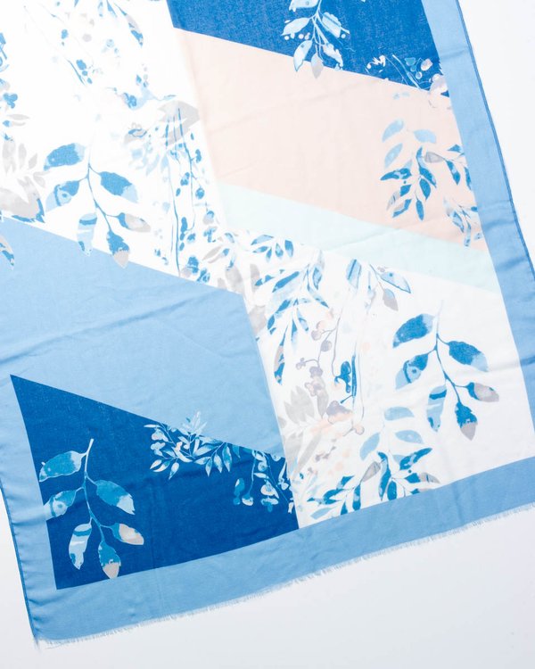 Chèche motif végétal bleu Chèche motif végétal bleu