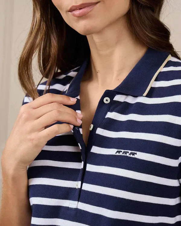 Polo marinière bleu