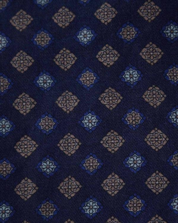 Chèche micro motifs bleu