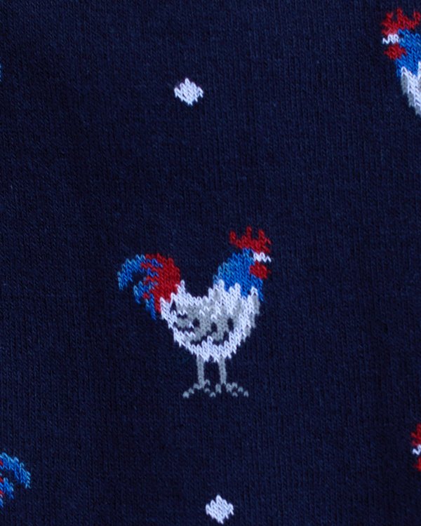 Chaussettes coq tricolore bleu