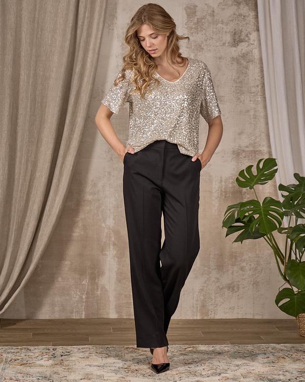 T-shirt à sequins gris