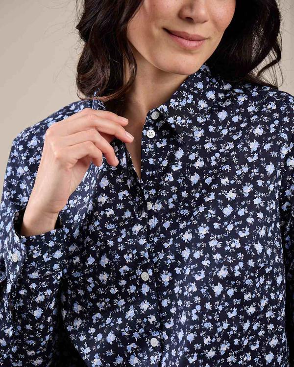 Chemise imprimée Émilia bleu