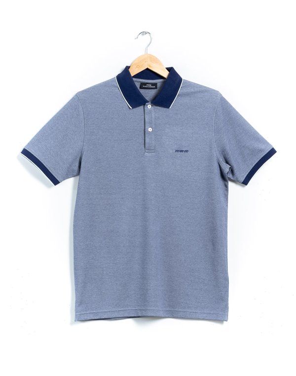 Polo uni manches courtes regular fit bleu Polo uni manches courtes regular fit bleu