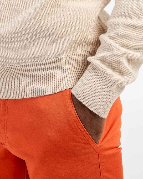 Pull uni Noah col rond en coton issu de l'agriculture biologique beige Pull uni Noah col rond en coton issu de l'agriculture biologique beige