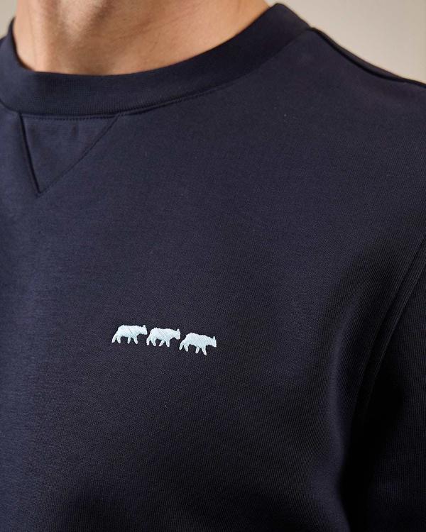 Sweat col rond bleu