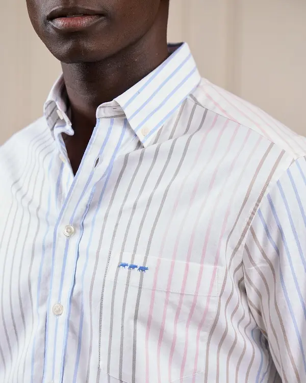 Chemise oxford patch rose