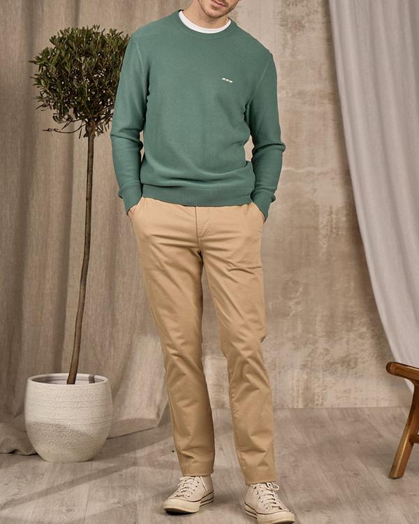 Pull nid d'abeille vert