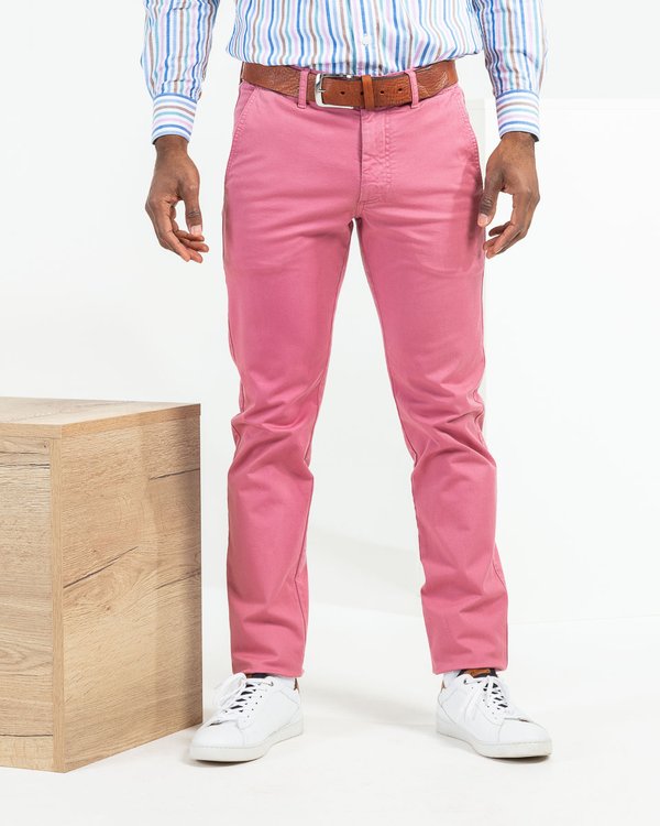 Pantalon chino Lucas uni taille élastique en coton Pantalon chino Lucas uni taille élastique en coton