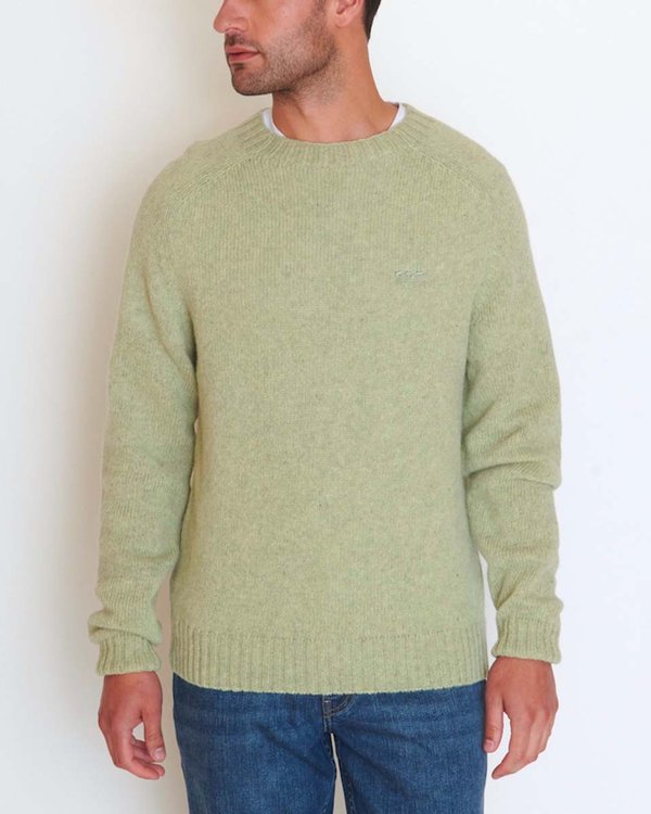 Pull tricot à manches raglan 100% laine vierge italienne vert Pull tricot à manches raglan 100% laine vierge italienne vert