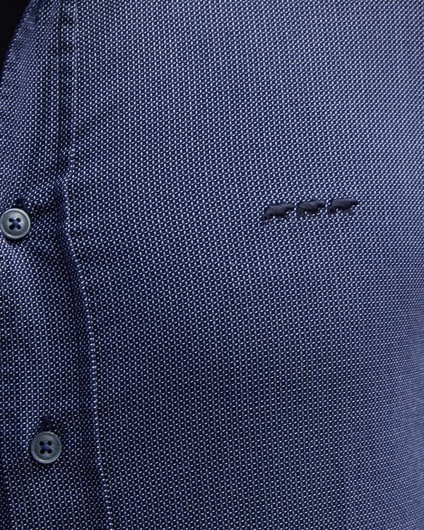 Chemise faux uni manches longues coupe modern fit bleu Chemise faux uni manches longues coupe modern fit bleu