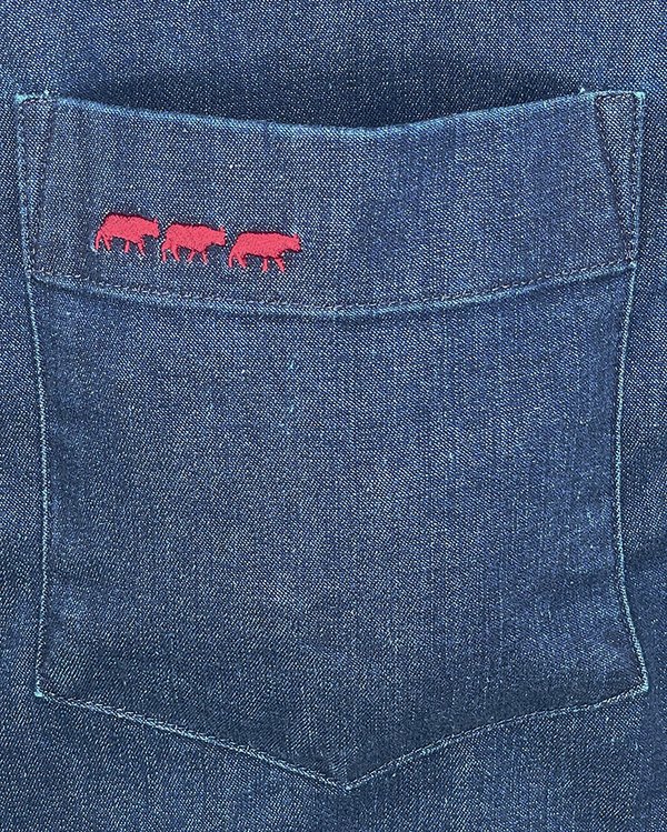 Chemise manches longues regular fit denim bleu