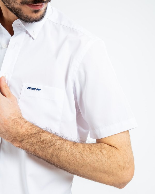 Chemise manches courtes imprimée coupe regular fit blanc Chemise manches courtes imprimée coupe regular fit blanc