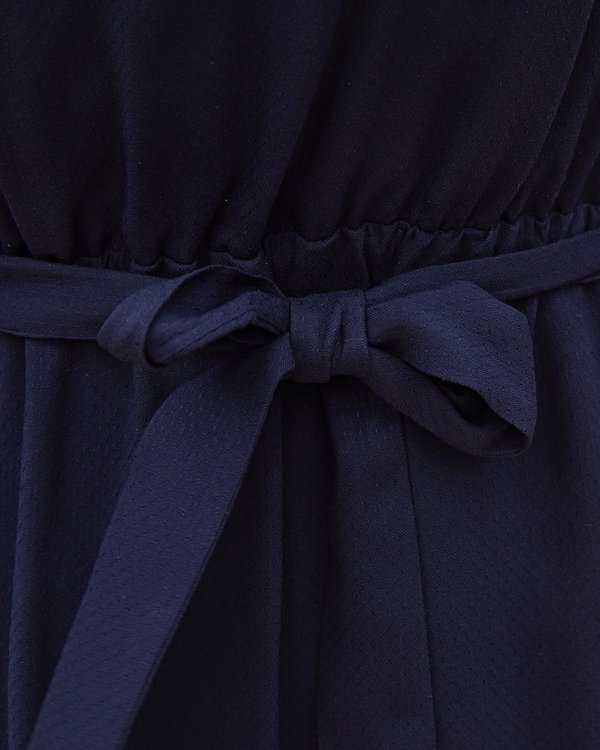 Robe encolure tressée à fines bretelles bleu