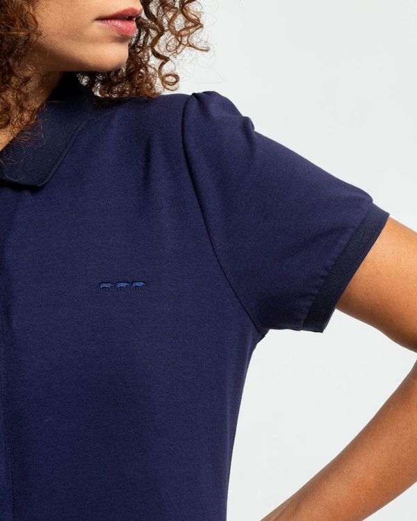 Robe polo unie Standard 100 by OEKO-TEX® bleu Robe polo unie Standard 100 by OEKO-TEX® bleu