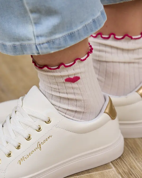 Chaussettes cœurs Giséla rose