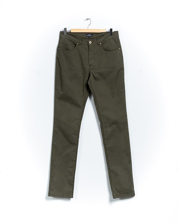 Pantalon 5 poches modern fit coton et élasthanne vert Pantalon 5 poches modern fit coton et élasthanne vert
