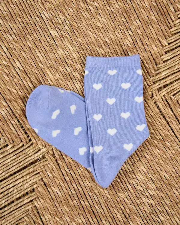 Chaussettes cœurs Guilio bleu